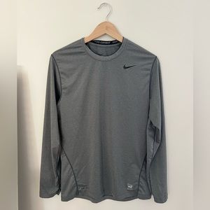 Grey Nike Pro Combat Long Sleeve